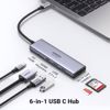 Fotografija izdelka Ugreen 6v1 USB-C HUB 4K HDMI+čitalec kartic+2xUSB+PD 100W