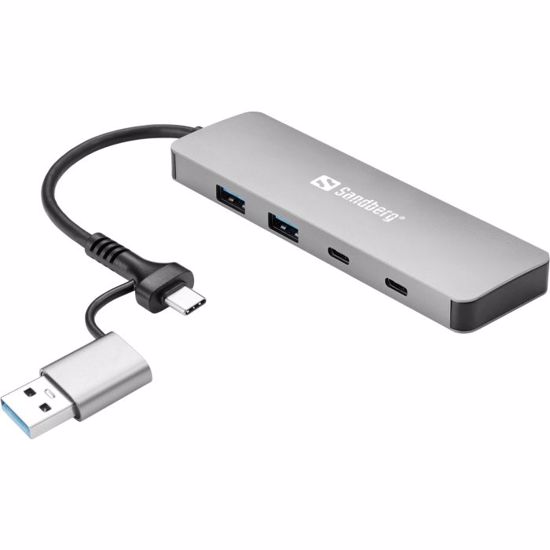 Fotografija izdelka Sandberg USB-C/A v 2x USB-A + 2x USB-C Hub vozlišče