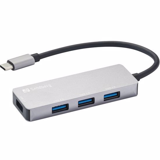 Fotografija izdelka Sandberg USB-C Hub 1xUSB3.0+3X2.0 SAVER vozlišče