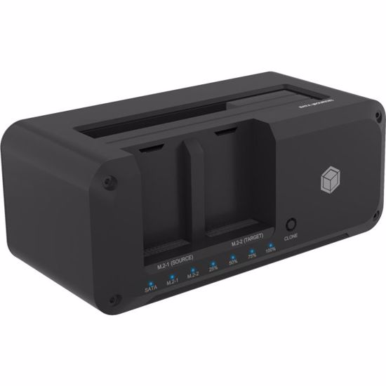 Fotografija izdelka IcyBox IB-2924MSCL-C31 priklopna in klonirna postaja za M.2 NVMe SSD & 2,5/3,5 SATA SSD/HDD