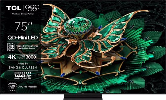Fotografija izdelka TCL 4K QD-Mini LED HDR PREMIUM 75C71K, Google TV, 144Hz, Ozvočeno z Bang & Olufsen