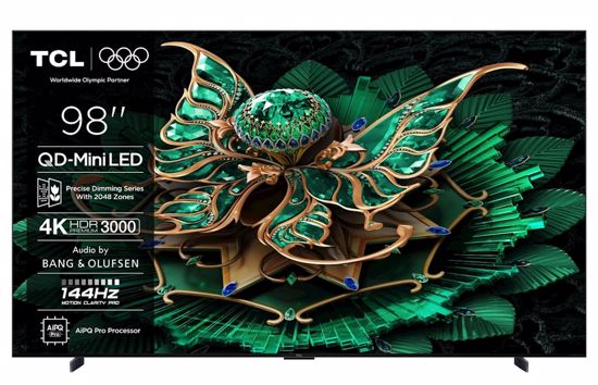 Fotografija izdelka TCL 4K QD-Mini LED HDR PREMIUM 98C71K, Google TV, 144Hz, Ozvočeno z Bang & Olufsen