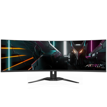 Fotografija izdelka GIGABYTE AORUS CO49DQ 49 OLED DQHD ukrivljen monitor, 5120 x 1440, 0.03ms, 144Hz, zvočniki