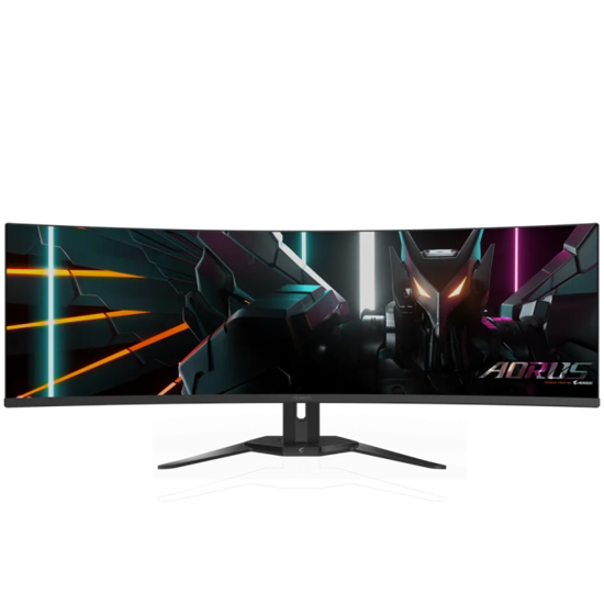 Fotografija izdelka GIGABYTE AORUS CO49DQ 49 OLED DQHD ukrivljen monitor, 5120 x 1440, 0.03ms, 144Hz, zvočniki