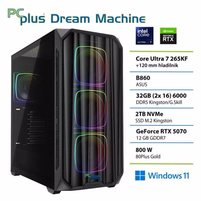 Fotografija izdelka PCPLUS Dream Machine Ultra 7 265KF 32GB 2TB SSD RTX 5070 12GB Windows 11 Home gaming namizni računalnik