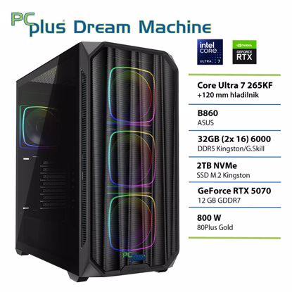 Fotografija izdelka PCPLUS Dream Machine Ultra 7 265KF 32GB 2TB SSD RTX 5070 12GB gaming namizni računalnik