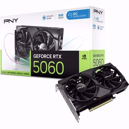 Fotografija izdelka PNY GeForce RTX 5060 Dual Fan OC 8GB GDDR7 (DLSS 4, 3x DisplayPort, 1x HDMI 2.1)