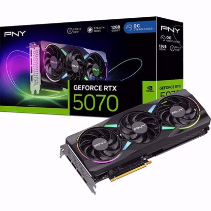 Fotografija izdelka PNY GeForce RTX 5070 ARGB OC 12GB GDDR7 (DLSS 4, 3x DisplayPort, 1x HDMI 2.1)