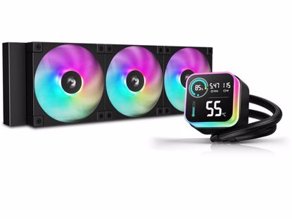 Fotografija izdelka Komplet za tekočinsko hlajenje AIO Liquid Cooler DeepCool LQ360 ULTRA, 360mm, LCD, ARGB, črn
