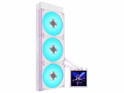 Fotografija izdelka Komplet za tekočinsko hlajenje AIO Liquid Cooler Lian Li HydroShift II LCD-S 360CL, ARGB, bel