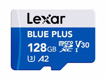 Fotografija izdelka Spominska kartica Lexar BLUE PLUS, Micro SDXC, 128GB, 170MB/s, U3, V30, A2, UHS-I, z adapterjem