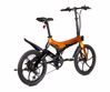 Fotografija izdelka MS ENERGY STREETFLEX i20 električno kolo, zložljivo, 20" pnevmatike, 250W motor, 36V 7.8Ah 280Wh baterija, Shimano, do 50 km, disk zavore, vzmetenje, LCD zaslon, NFC, črno oranžno (Nightfall Sunset)