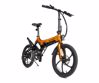 Fotografija izdelka MS ENERGY STREETFLEX i20 električno kolo, zložljivo, 20" pnevmatike, 250W motor, 36V 7.8Ah 280Wh baterija, Shimano, do 50 km, disk zavore, vzmetenje, LCD zaslon, NFC, črno oranžno (Nightfall Sunset)