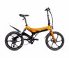 Fotografija izdelka MS ENERGY STREETFLEX i20 električno kolo, zložljivo, 20" pnevmatike, 250W motor, 36V 7.8Ah 280Wh baterija, Shimano, do 50 km, disk zavore, vzmetenje, LCD zaslon, NFC, črno oranžno (Nightfall Sunset)