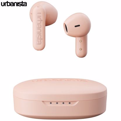Fotografija izdelka URBANISTA COPENHAGEN brezžične slušalke, Bluetooth® 5.2, TWS, do 32 ur predvajanja, upravljanje na dotik, IPX4 vodoodpornost, USB Type-C, roza (Dusty Pink)