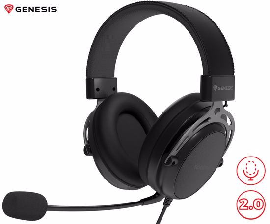 Fotografija izdelka GENESIS TORON 301 naglavne slušalke, gaming / pisarniške, 2.0 STEREO zvok, snemljiv mikrofon / kabel, ultra lahka teža, univerzalna povezljivost, črne (Onyx Black)