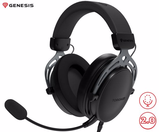 Fotografija izdelka GENESIS TORON 531 naglavne slušalke, gaming / pisarniške, 2.0 STEREO zvok, snemljiv mikrofon / kabel, ultra lahka teža, univerzalna povezljivost, +dodatne ušesne blazinice, črne (Onyx Black)
