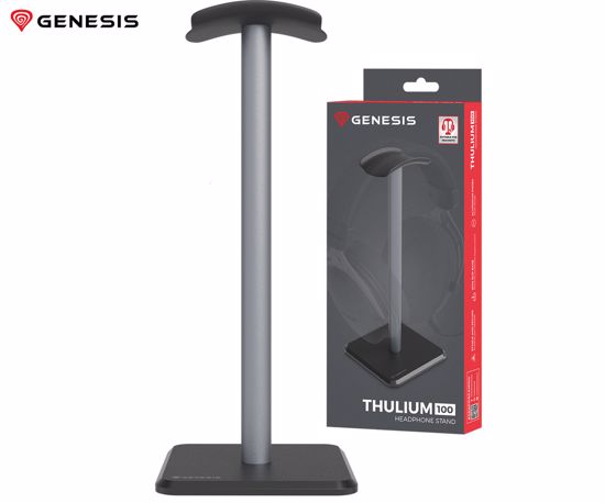 Fotografija izdelka GENESIS THULIUM 100 stojalo za slušalke, protizdrsna podlaga, kovina, 245x100x100mm, sivo (Gun Metal)