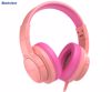 Fotografija izdelka Blackview FITBUDS K1 otroške naglavne slušalke, nastavljive, zložljive, multifunkcijski gumb, klicanje, mikrofon, 2 načina BOOSTED/SAFE, 3.5mm jack, +adapter USB Type-C, roza (Rosy Pink)