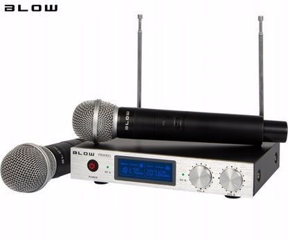 Fotografija izdelka BLOW PRM905 2x brezžični mikrofon s sprejemnikom, domet 50m, priložene baterije