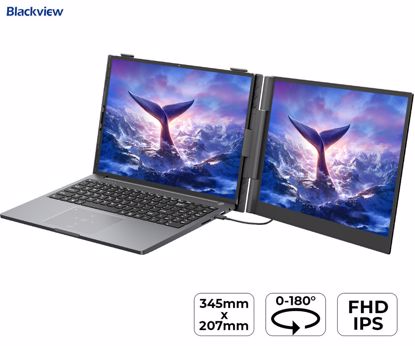 Fotografija izdelka Blackview SCM6 zaslon / monitor za prenosnik, 35cm (14"), Full HD, 60Hz, IPS, 300nit, 100% sRGB, HDMI / USB-C, univerzalna združljivost, 180° nastavljiv kot, Quick-Fit montaža, Low Blue Light