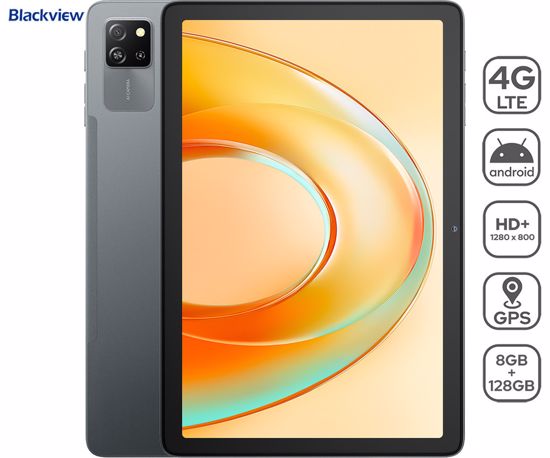 Fotografija izdelka Blackview TAB 60 PRO tablični računalnik, 10.1", 4G LTE, 8GB+128GB, IPS HD+, Android, 7700mAh, WiFi 5, Bluetooth, Dual SIM, GPS, stereo zvočniki, +ovitek, siv (Volcano Gray)