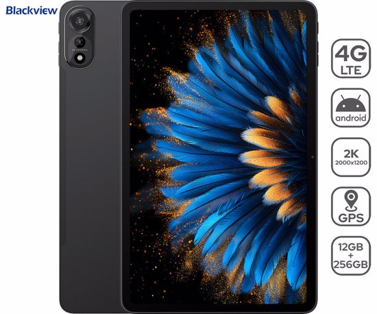 Fotografija izdelka Blackview MEGA 2 tablični računalnik, 12", 4G LTE, 12GB (36GB)+256GB, IPS 2K, Android, 9000mAh, WIFI 5, Bluetooth, Dual SIM, GPS, AI, stereo zvočniki, +ovitek, +dodatki, siv (Celestial Gray)