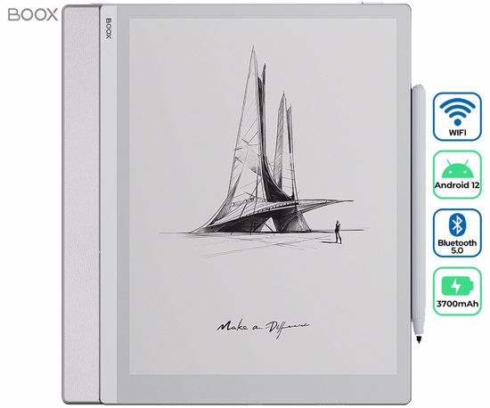 Fotografija izdelka BOOX Go 10.3 e-bralnik / tablični računalnik, 10.3", Android 12, 4GB+64GB, Wi-Fi, Bluetooth 5.0, USB-Type-C, + pisalo Pen Plus, bel