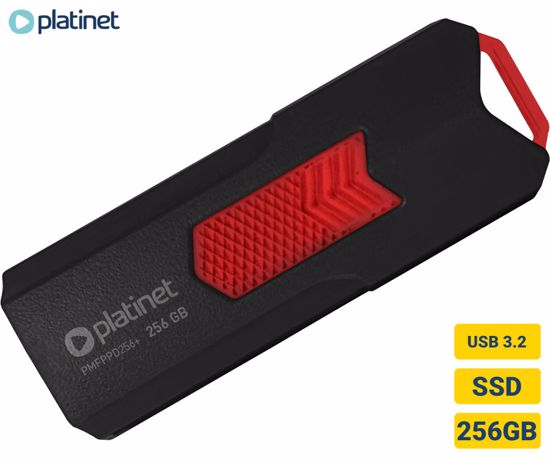 Fotografija izdelka PLATINET PMFPPD256+ prenosni SSD disk, 256GB, USB 3.2 Gen2, 400MB/s, HYPERSPEED, najhitrejši in najmanjši na svetu