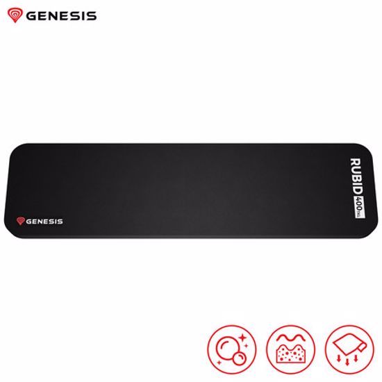 Fotografija izdelka GENESIS RUBID 400 TKL podloga za zapestja, ergonomska, mehka pena, protizdrsna, 360 x 95 mm, črna