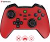 Fotografija izdelka GENESIS MANGAN 400 brezžični igralni plošček / gamepad, 19 gumbov, vibriranje, Bluetooth, LED, Windows / Android / iOS / Nintendo, baterija, + prednja plošča, + torbica, rdeč (Genesis Red)