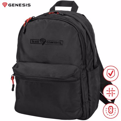 Fotografija izdelka GENESIS PALLAD 200 univerzalni 2v1 nahrbtnik, za prenosnike do 14.1", 19L, potovalni / gaming, nastavljiv, trpežen, 6 žepov, prilagodljiv, odporen, črn