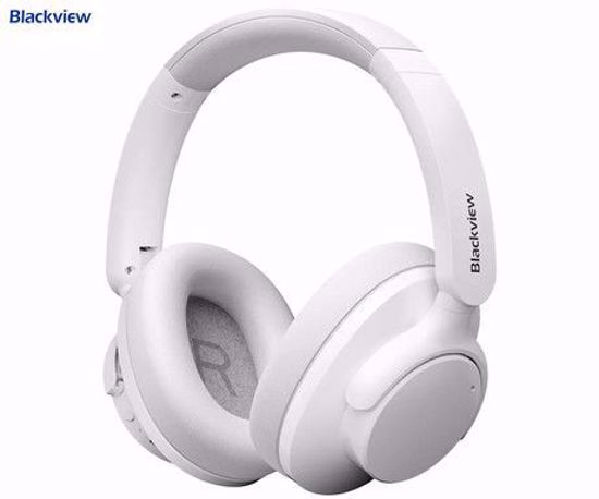 Fotografija izdelka Blackview FITBUDS H1 brezžične naglavne slušalke, Bluetooth 5.4, 3D Stereo, Hybrid ANC & ENC, klicanje, mikrofon, polnilna baterija, do 65 ur, zložljive, USB Type-C, bele (Nebula White)