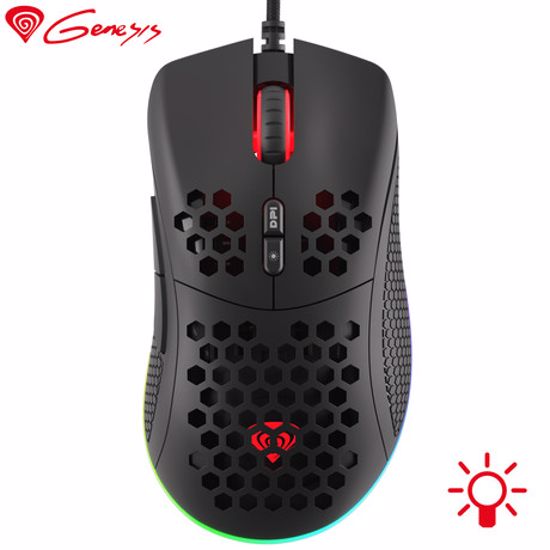Fotografija izdelka GENESIS Krypton 550, profi gaming optična miška, RGB osvetlitev, 7 prog. tipk, 8.000dpi, spomin, aplikacija, črna