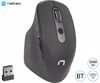 Fotografija izdelka Natec FALCON brezžična miška, 3200DPI, ergonomska, Bluetooth / USB 2.4GHz, 6 gumbov, tiha stikala, polnilna baterija, stranski drsnik, črna