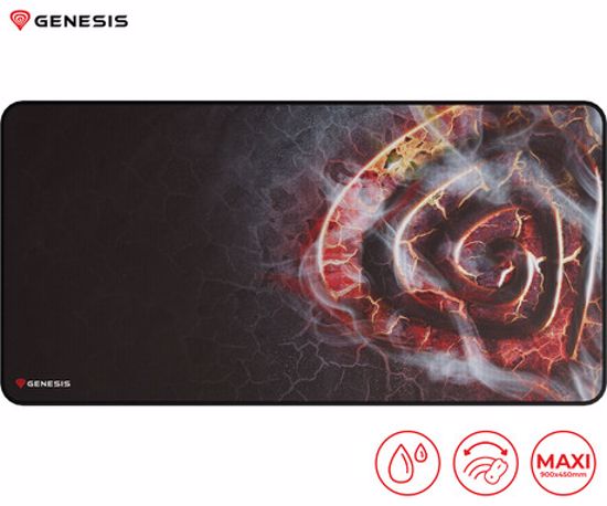 Fotografija izdelka GENESIS CARBON 500 Maxi Lava G2 podloga za miško, 900x450 mm, vodoodporna, gladka površina, zaščiteni robovi, protizdrsna