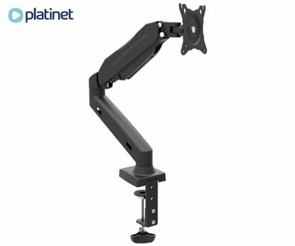 Fotografija izdelka PLATINET OMEGA OUPC12S nosilec / roka za monitor, 13"-27", naklon +90°/-90°, vrtenje +180°/-180°, do 6.5kg, VESA standard do 100x100, prostor za napeljavo kablov, jeklo, črn