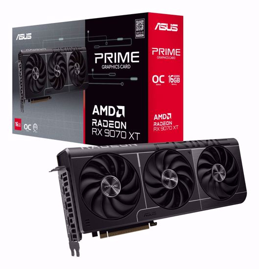 Fotografija izdelka ASUS Radeon RX 9070XT PRIME GAMING 16GB OC, Grafična kartica (siva, RDNA4, GDDR6, 3x DisplayPort, 1x HDMI)