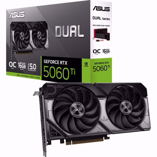 Fotografija izdelka Asus GeForce RTX 5060 Ti DUAL OC 16GB GDDR7 (DLSS 4, 3x DisplayPort, 1x HDMI 2.1)
