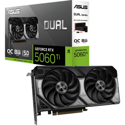 Fotografija izdelka Grafična kartica ASUS Dual GeForce RTX 5060 Ti OC, 8GB GDDR7, PCI-E 5.0 DUAL-RTX5060TI-O8G