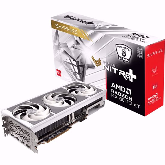 Fotografija izdelka Sapphire Radeon RX 9070 XT Nitro+ Phantom Link Polar OC 16GB GDDR6 (RDNA4, GDDR6, 2x DisplayPort, 2x HDMI 2.1)