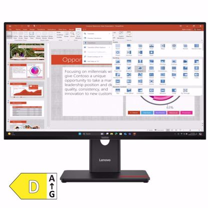 Fotografija izdelka LENOVO ThinkVision T27-40 68,58cm (27") FHD IPS DP/HDMI/VGA monitor