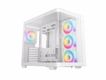 Fotografija izdelka Računalniško ohišje DeepCool CG530U 4F WH, ATX, Midi-Tower, ARGB, ukrivljeno steklo, belo