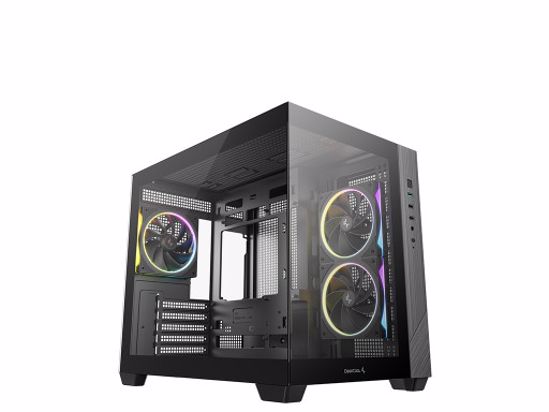 Fotografija izdelka Računalniško ohišje DeepCool CG330 3F, micro-ATX, kaljeno steklo, črno