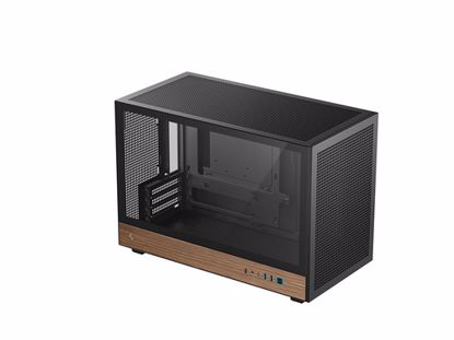 Fotografija izdelka Računalniško ohišje DeepCool CH260 WOOD, Micro-ATX, kaljeno steklo, črno