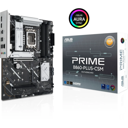 Fotografija izdelka ASUS PRIME B860-PLUS-CSM, DDR5, SATA3, USB3.2Gen2, DP, 2.5GbE, LGA1851 ATX