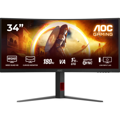 Fotografija izdelka AOC Gaming CU34G4 34" WQHD 3440 x 1440 1ms 180Hz HDR10 ukrivljen monitor