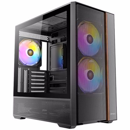 Fotografija izdelka ANTEC Flux Rear midi-ATX ARGB okno les črno/rjavo gaming ohišje