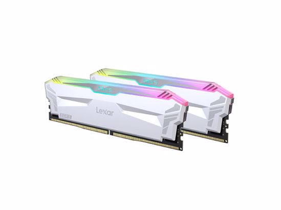 Fotografija izdelka RAM DDR5 32GB Kit (2x 16GB) PC5-48000 6400MT/s CL32 1.4V, XMP, Lexar ARES RGB, bel