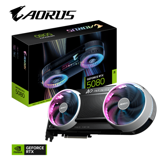 Fotografija izdelka Grafična kartica GIGABYTE AORUS GeForce RTX 5080 INFINITY 16G, 16GB GDDR7, PCI-E 5.0
